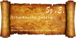 Sztankovits Emília névjegykártya
